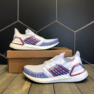 Adidas Ultraboost 20 USA White Blue Size 9